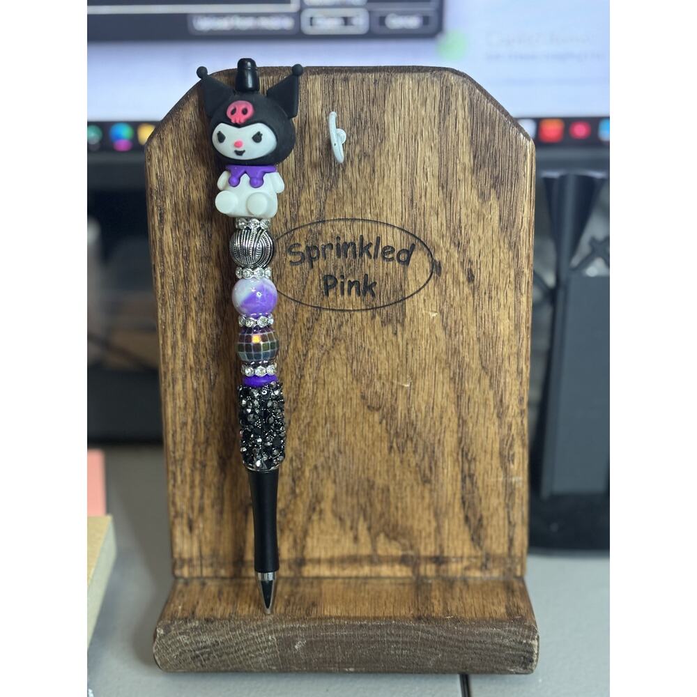32-18  Inspired Handcrafted Extended Length Beaded Pen w/ Refill Ink